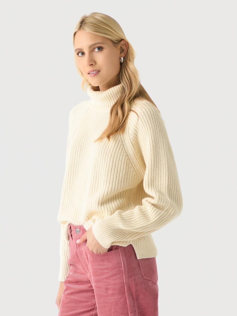 Alex Mill Chelsea Cotton Cashmere Turtleneck Sweater Cream - Small